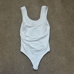 Nuuds White Sleeveless Bodysuit